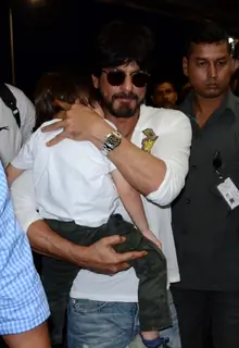 Shah Rukh Khan with his son Abram at Airport
