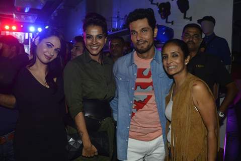 Randeep Hooda poses with Suchitra Pillai and Manasi Scott at G-Star Elwood 20th Anniversary Event