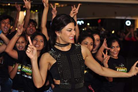 Jacqueline joins the Flash Mob by So You Think You Can Dance team at Song Launch of 'Housefull 3'