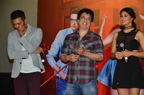 Riteish Deshmukh, Sajid Nadiadwala and Jacqueline Fernandes at Song Launch of 'Housefull 3'