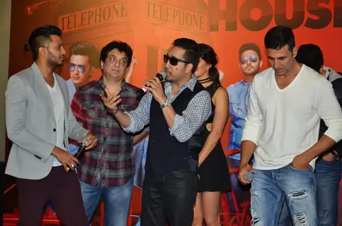 Riteish Deshmukh, Sajid Nadiadwala, Mika Singh & Akshay Kumar at Song Launch of 'Housefull 3'