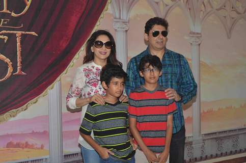 Madhuri Dixit Nene with her family at Special Screening of 'Beauty and the Beast'