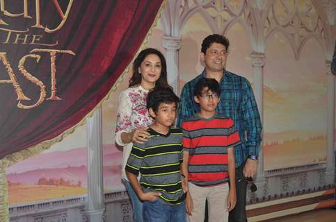 Madhuri Dixit Nene with her family at Special Screening of 'Beauty and the Beast'