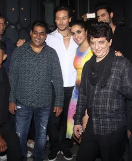 Tiger Shroff and Shraddha Kapoor with Sajid Nadiadwala at Success Bash of 'Baaghi'