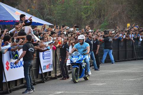 Salman Khan at  Suzuki's Bike Stunt Event