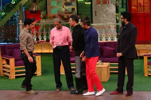 Akshay Kumar, Riteish Deshmukh and Abhishek Bachchan on the sets of 'The Kapil Sharma Show'
