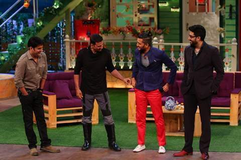 Akshay Kumar, Riteish Deshmukh and Abhishek Bachchan on the sets of 'The Kapil Sharma Show'