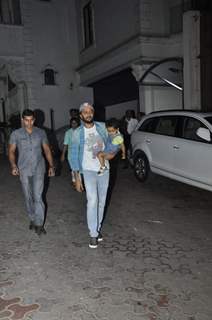 Riteish Deshmukh with son Riaan Deshmukh at Shilpa Shetty's Son 'Vivan's' 4th Birthday Celebrations