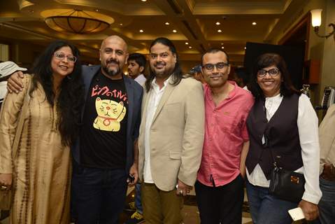 Vishal Dadlani, Amitabh Bachchan, Clinton Cerejo and Ribhu Dasgupta at Song Launch of 'TE3N'