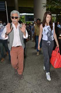 Naseeruddin Shah and Kalki Koechlin Snapped at Airport