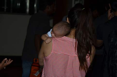 Baby Ahil With his maasi Alvira Khan Agnihotri Snapped at Airport