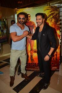 Handsome Hunks John Abraham and Varun Dhawan at Trailer Launch of 'DISHOOM'