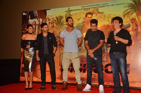 Cast of 'DISHOOM' at Trailer Launch of Film