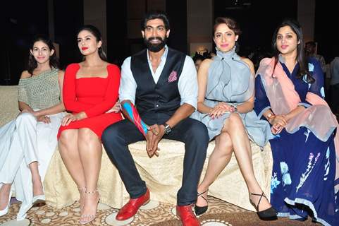 Huma Qureshi, Amyra Dastur and Rana Daggubati at Press Meet of 'SIMA Awards'