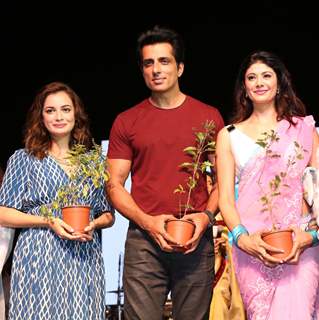 Dia Mirza, Sonu Sood and Pooja Batra at World Enviroment Day Organised by Bhamla Foundation