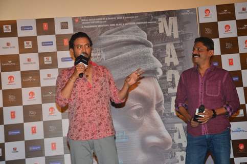 Irrfan Khan interacts with the audience at Madaari Song Launch