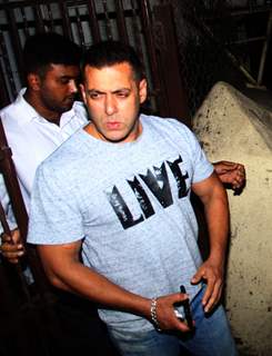 Salman Khan spotted leaving recording studio