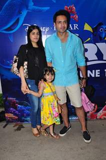 Iqbal Khan with  family at Special Screening of 'Finding Dory'