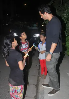 Arjun Rampal Snapped at Olives in Bandra