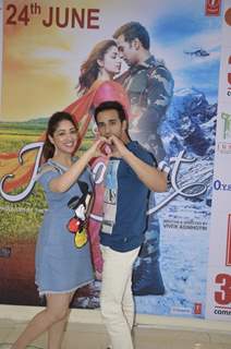 Yami Gautam and Pulkit Samrat pose for media at Press Meet of film 'Junooniyat'