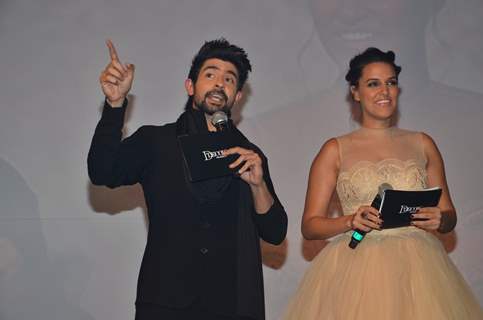 Hussain Kuwajerwala and Neha Dhupia at D'Decor Event