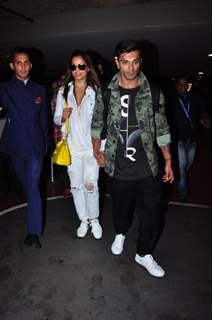 Karan Singh Grover and Bipasha Basu at Airport