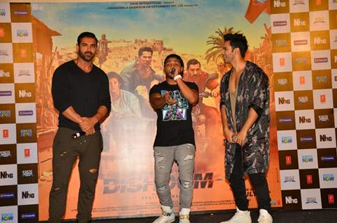 Varun Dhawan and John Abraham at the promotion of 'Dishoom'