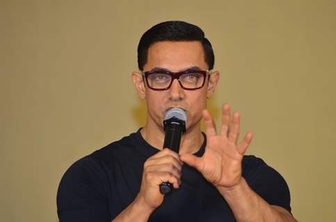 Aamir Khan at Poster Launch of 'Dangal'