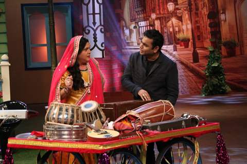 A R Rahman on the sets of The Kapil Sharma Show