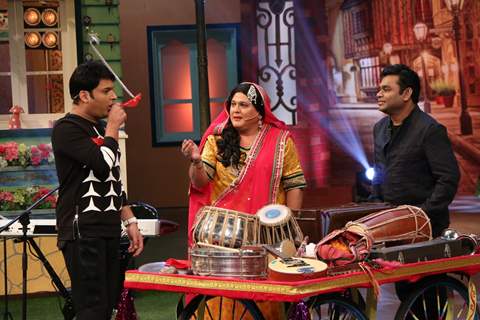 A R Rahman on the sets of The Kapil Sharma Show