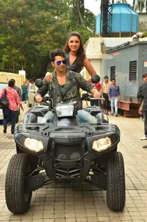 Varun Dhawan and Parineeti Chopra arrives on Quad Bike at Launch of Song 'Jaaneman Aah' from Dishoom