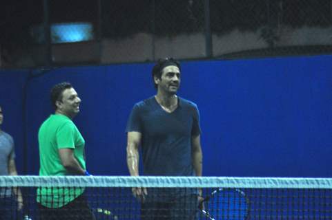 Arjun Rampal Snapped Playing Tennis