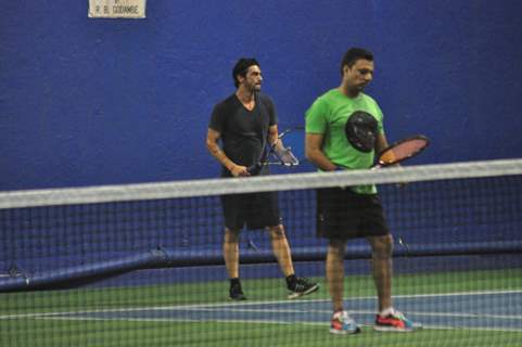 Arjun Rampal Snapped Playing Tennis