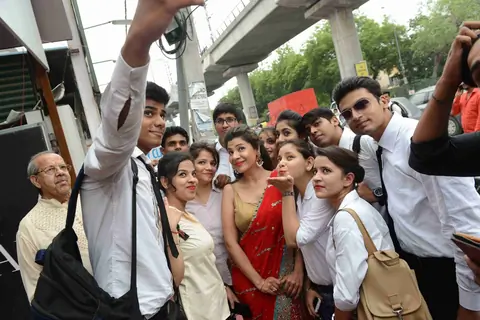 Sambhavana Seth poses for a selfie with her fans