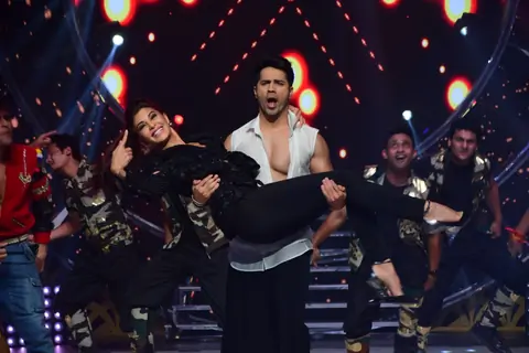 Varun Dhawan and Jacqueline Fernandes promotes Dishoom on So you think you can dance