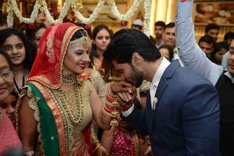 Fiance Avinash Dwivedi and Sambhavna Seth at their Marriage Ceremony