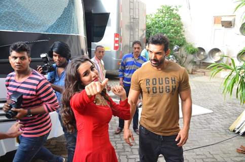 Shraddha Kapoor and John Abraham Snapped at 'Mehboob Studio'