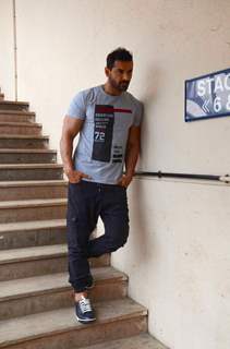 John Abraham Snapped promoting Dishoom at 'Mehboob Studio'