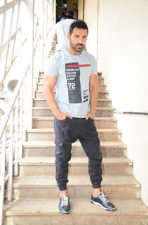 John Abraham Snapped promoting Dishoom at 'Mehboob Studio'