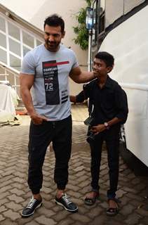 John Abraham Snapped promoting Dishoom at 'Mehboob Studio'