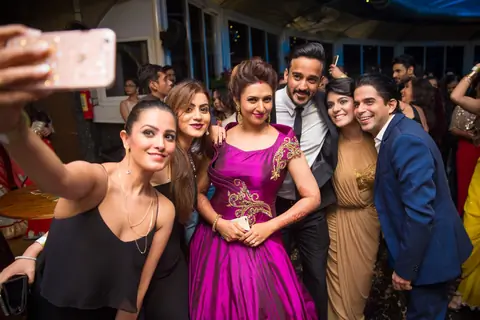 Anita Hassanandani, Rohit Reddy, Pooja Gaur and Raj Singh Arora at Divyanka - Vivek's Party
