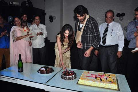 Leena Jumani cutting cake on her birthday bash!