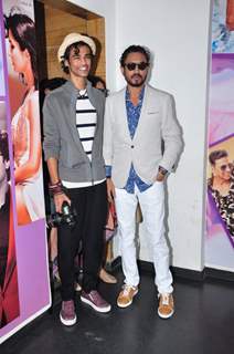 Irrfan Khan with son Babil at Screening of movie 'Madaari'