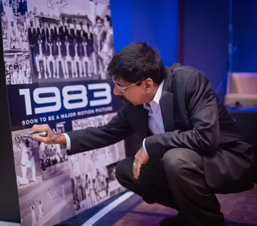 Cricketers at Press meet of 1983 Movie