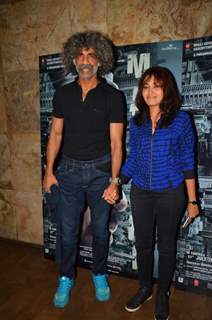 Makarand Deshpande with wife Nivedita at the special screening of Madaari