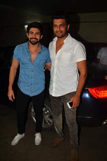 Hussain Kuwajerwala and Sharad Kelkar at the special screening of 'Madaari'