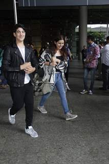 Aarav with his sister snapped at airport