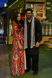 Arshad and Maria on the sets of Kapil Sharma