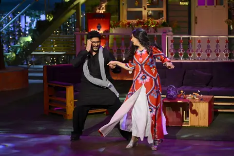 Arshad and Maria performing on the sets of Kapil Sharma
