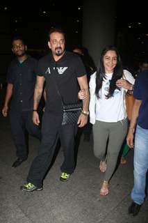 Actor Sanjay Dutt with Manyata Dutt spotted at airport!